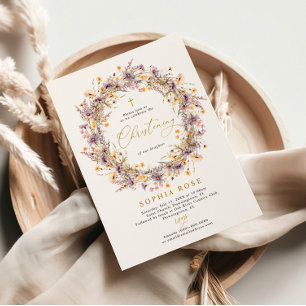 Boho Lila Wildblumen: Einladung feiern