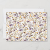Boho Lila Wildblumen Foto Taufe Einladung (Rückseite)