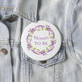 Boho Lila Wreath Mommy wird 4" Button (Beispiel)