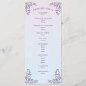 Boho lilac dekorative lesbische Hochzeit Programm (Rückseite)