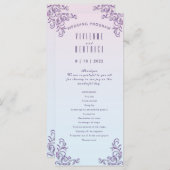 Boho lilac dekorative lesbische Hochzeit Programm (Vorne/Hinten)