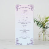 Boho lilac dekorative lesbische Hochzeit Programm (Stehend Vorderseite)