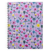 Boho Lilac Floral Muster Notizblock (Vorderseite)