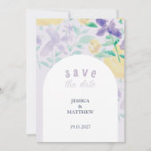 Boho Lilac Floral Wedding Save The Date (Vorderseite)