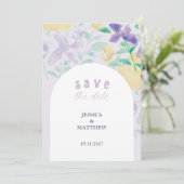 Boho Lilac Floral Wedding Save The Date (Stehend Vorderseite)