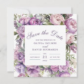 Boho Lilac Floral Wedding Save the Date (Vorderseite)