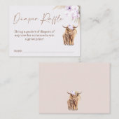 Boho Lilac Kuh Babydusche Windelwindeln Beilage Visitenkarte (Vorne/Hinten)