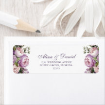 Boho Lilac Peonies Rücksendeadresse