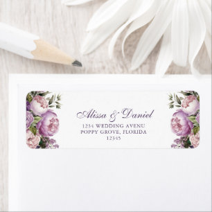Boho Lilac Peonies Rücksendeadresse