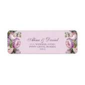 Boho Lilac Peonies Rücksendeadresse (Vorne)