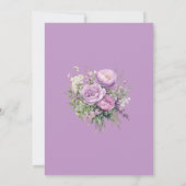 Boho Lilac Peonies Wedding Einladung (Rückseite)