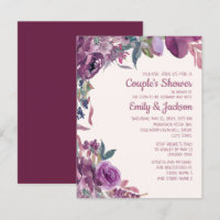 Boho Lilac Plum Lila Floral Couple's Wedding