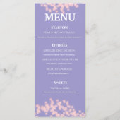 Boho Lilac und Gold Quinceñera Celebration Menükarte (Rückseite)