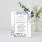 Boho Lilac Watercolor Floral BUDGET Wedding (Stehend Vorderseite)