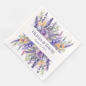 Boho Lilac Watercolor Wildblume Wedding Napkins Serviette (Ecke)