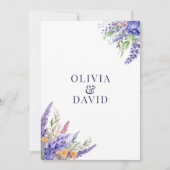 Boho Lilac Watercolor Wildblume Wedding Program Einladung (Vorderseite)