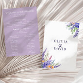Boho Lilac Watercolor Wildblume Wedding Program Einladung