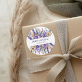 Boho Lilac Watercolor Wildblume Wedding Runder Aufkleber