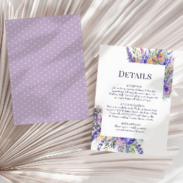 Boho Lilac Watercolor Wildblumen Hochzeitdetails Einladung