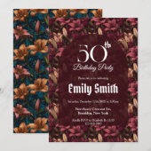 Boho Lilien inspirierte Party Einladung (Vorne/Hinten)