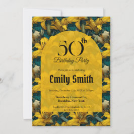 Boho Lilies Accent Girl Birthday Party Einladung