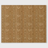 Boho Linear Mudcloth | Erdiges Ton Geschenkpapier (Flach)