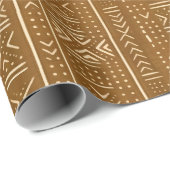 Boho Linear Mudcloth | Erdiges Ton Geschenkpapier (Rolleneckpunkt)
