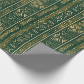 Boho Linear Mudcloth | Waldmoos Geschenkpapier (Ecke)