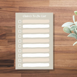 Boho Lined to do List with name kley Post-it Klebezettel