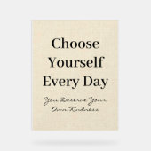 Boho Linen Self-Love Every Day Quote Acrylschild (Vorderseite)