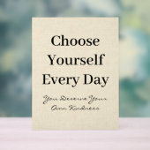 Boho Linen Self-Love Every Day Quote Acrylschild (Neutral)