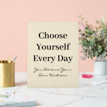 Boho Linen Self-Love Every Day Quote