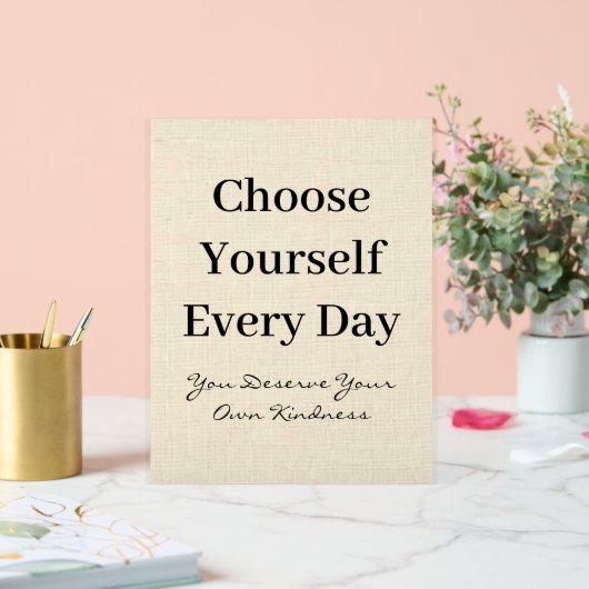 Boho Linen Self-Love Every Day Quote Acrylschild (Hochzeit)