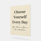 Boho Linen Self-Love Every Day Quote Acrylschild (Winkel)