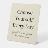 Boho Linen Self-Love Every Day Quote Sockelschild (Vorderseite)