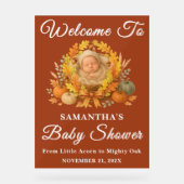 Boho Little Acorn Fall Baby Dusche Willkommen Acrylschild (Vorderseite)
