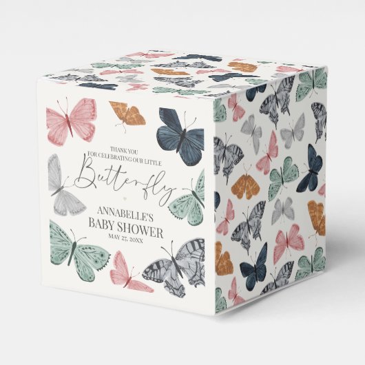 Boho Little Butterfly Baby Dusche Geschenkschachtel (Vorderseite)