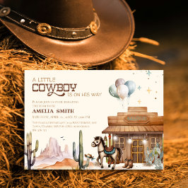 Boho Little Cowboy Western Baby Shower Desert Einladung