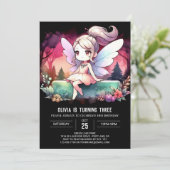 Boho Little Fairy Birthday Einladung (Stehend Vorderseite)
