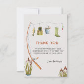 Boho Little Fisherman Baby Shower Danke Karte (Vorderseite)
