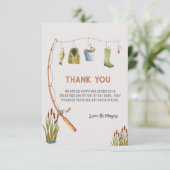 Boho Little Fisherman Baby Shower Danke Karte (Stehend Vorderseite)