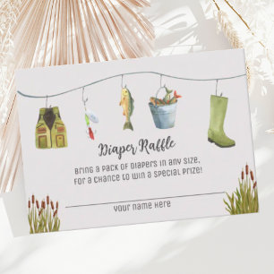 Boho Little Fisherman Duwer Diaper Raffle Card Begleitkarte