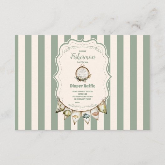 Boho Little Fisherman Fishing Diapper Raffle Begleitkarte (Vorderseite)