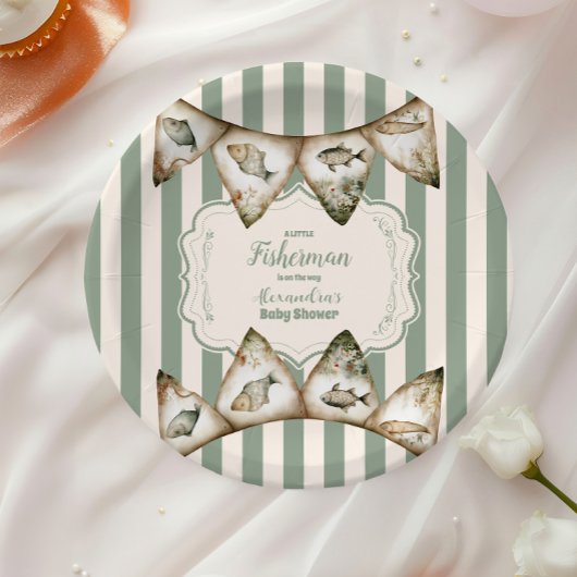 Boho Little Fisherman Fishing Pappteller