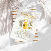 Boho Little Fisherman ist auf dem Weg Babydusche Einladung