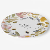 Boho Little Honey Bee Baby Shower Pappteller (Schrägansicht)