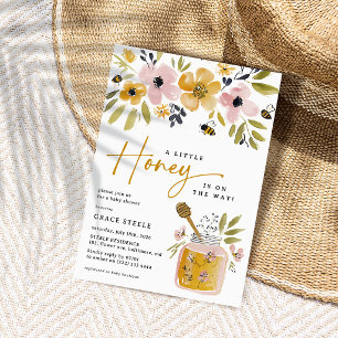 Boho Little Honey Bee Babyparty Einladung
