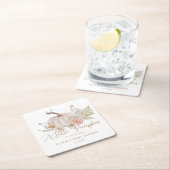 Boho Little Kürbis ist auf dem Weg Babydusche Rechteckiger Pappuntersetzer (Vor Ort)