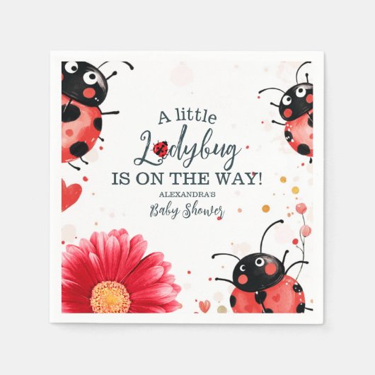 Boho Little Ladybug Babydusche Serviette (Vorderseite)