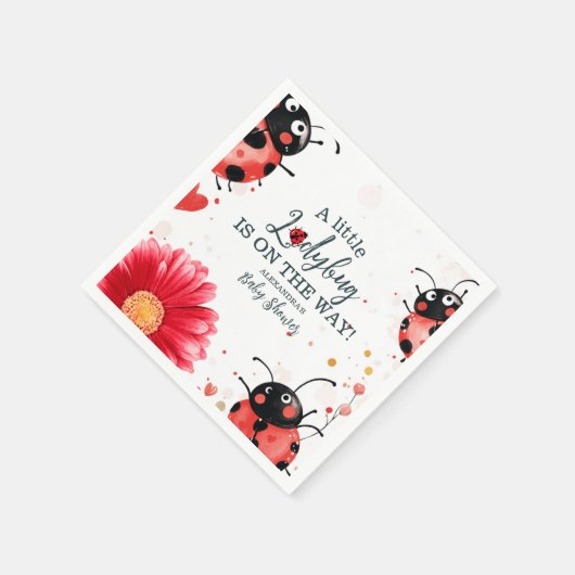 Boho Little Ladybug Babydusche Serviette (Ecke)